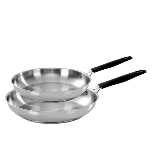 Set inox 2 pezzi - Padelle 24 cm + 28 cm