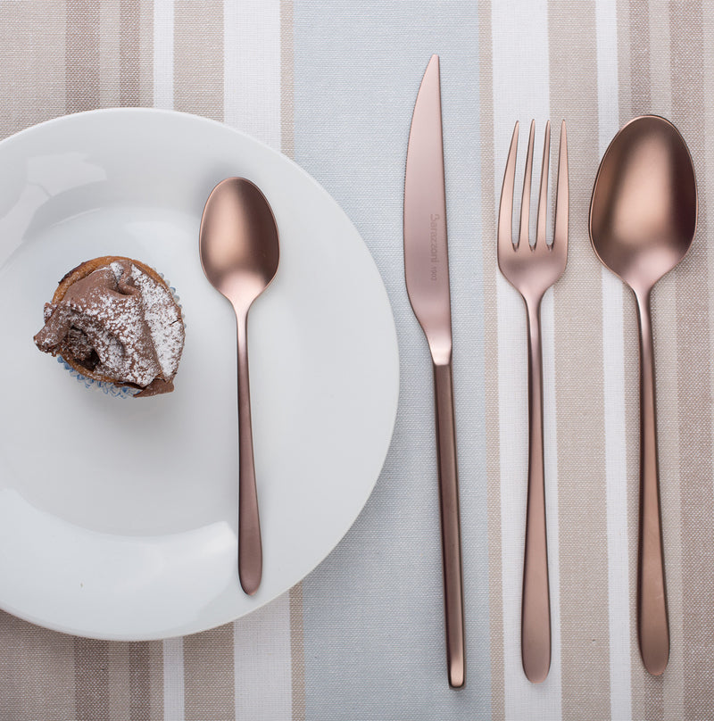 Malachite bronzo satinato - set posate 24 pezzi