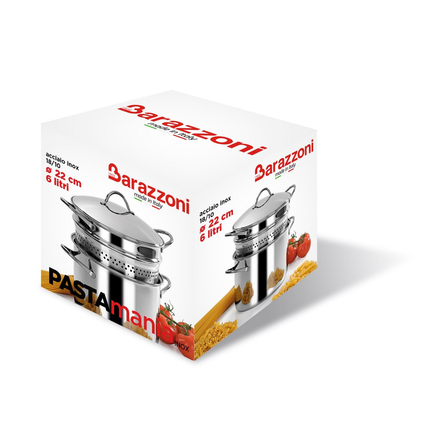 Pasta pot with thermal diffuser bottom - | Barazzoni