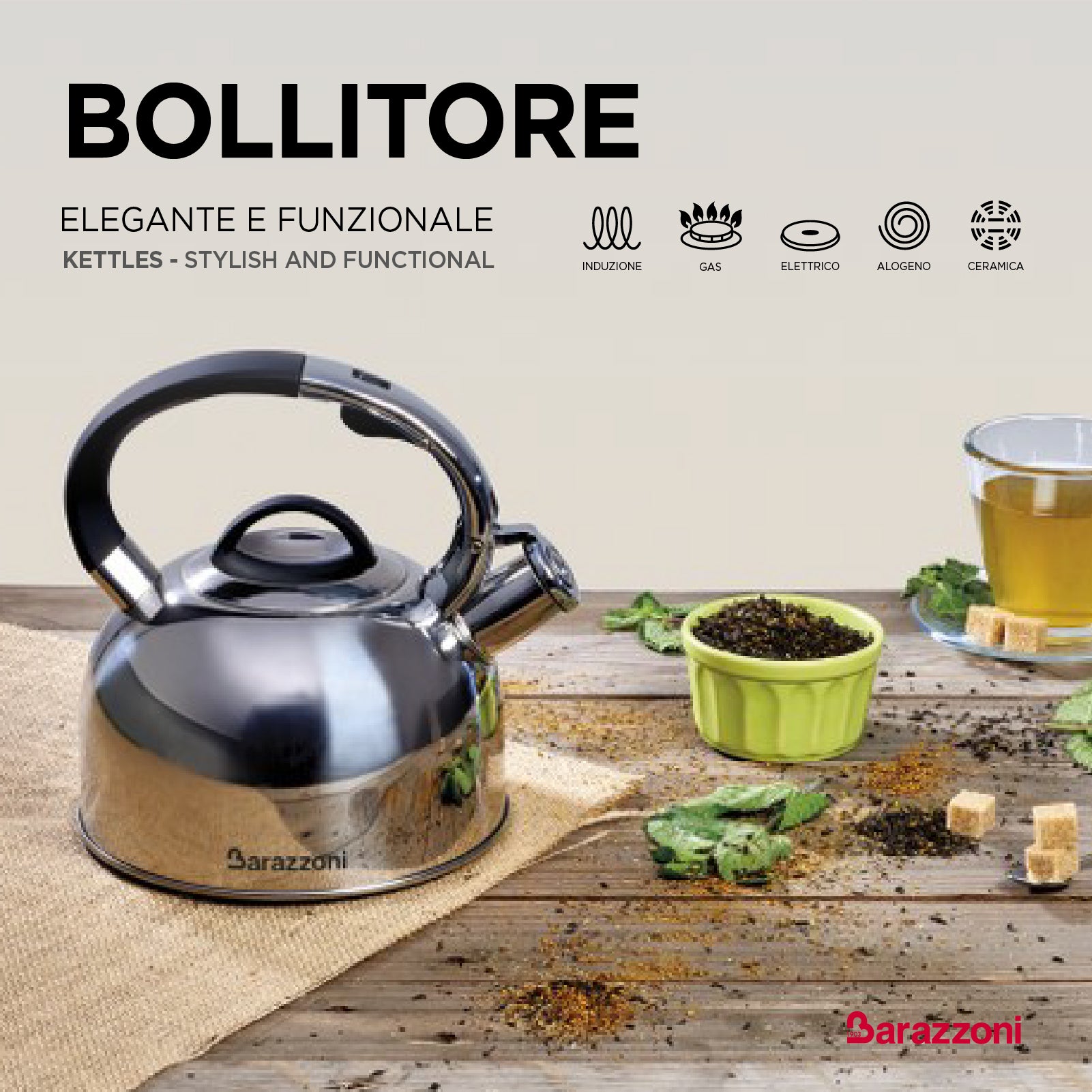 Bollitore rosso lucido