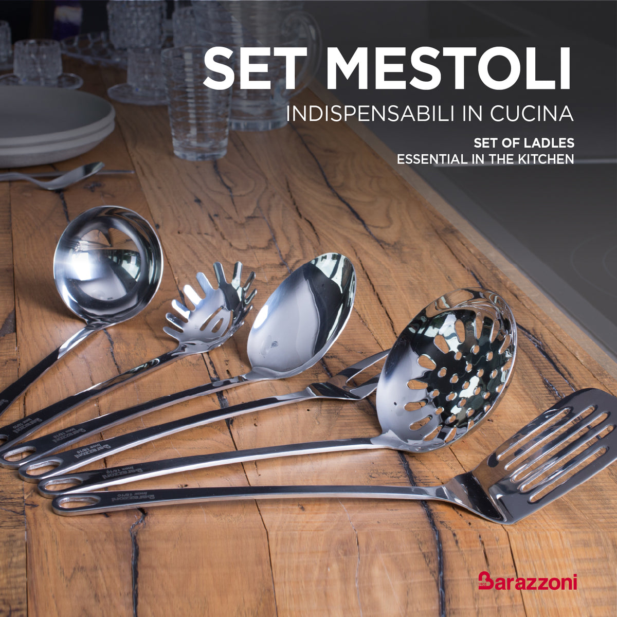 Set di 2 estoli in Acciaio Inox - estolo per Zuppe e estolo Forato
