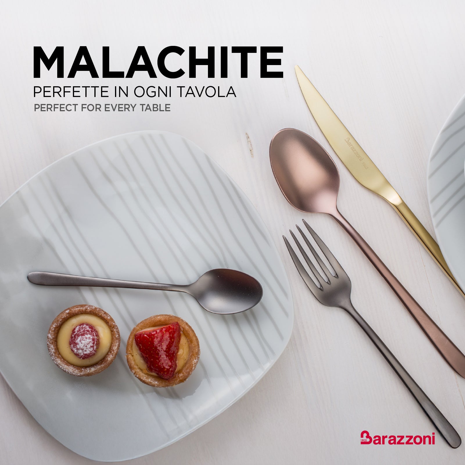 Malachite bronzo satinato - set posate 24 pezzi