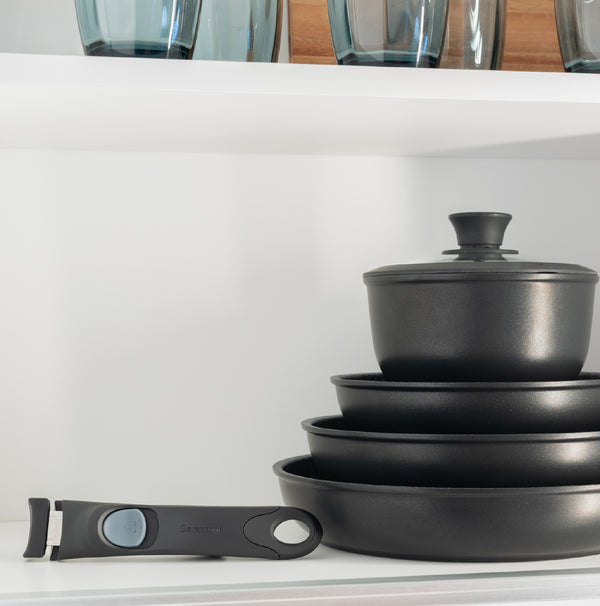 Set of 2 non-stick frying pans cm 24/28 + detachable handle