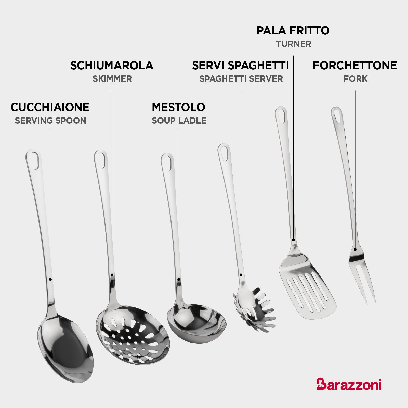 Mediterranea - 6-piece ladle set | Barazzoni SpA