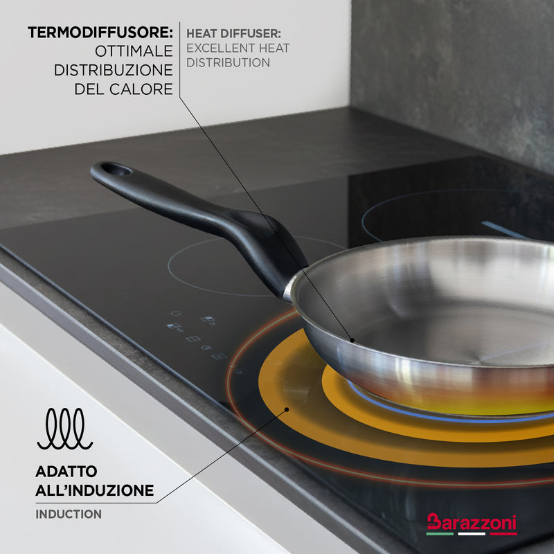 Tris acciaio inox - set 3 padelle cm 20/24/28