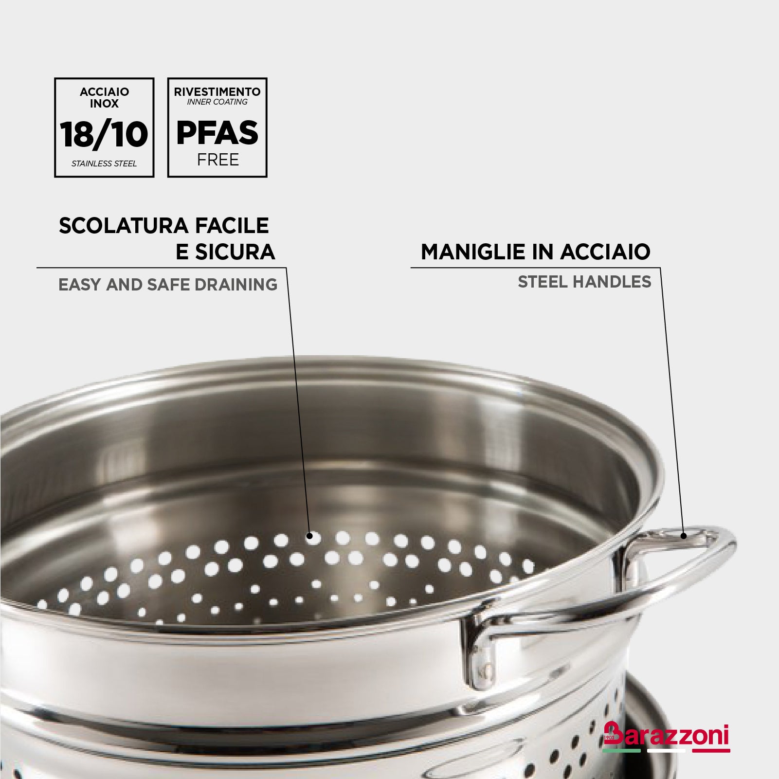Bottomless thermo-diffusing spaghetti pot