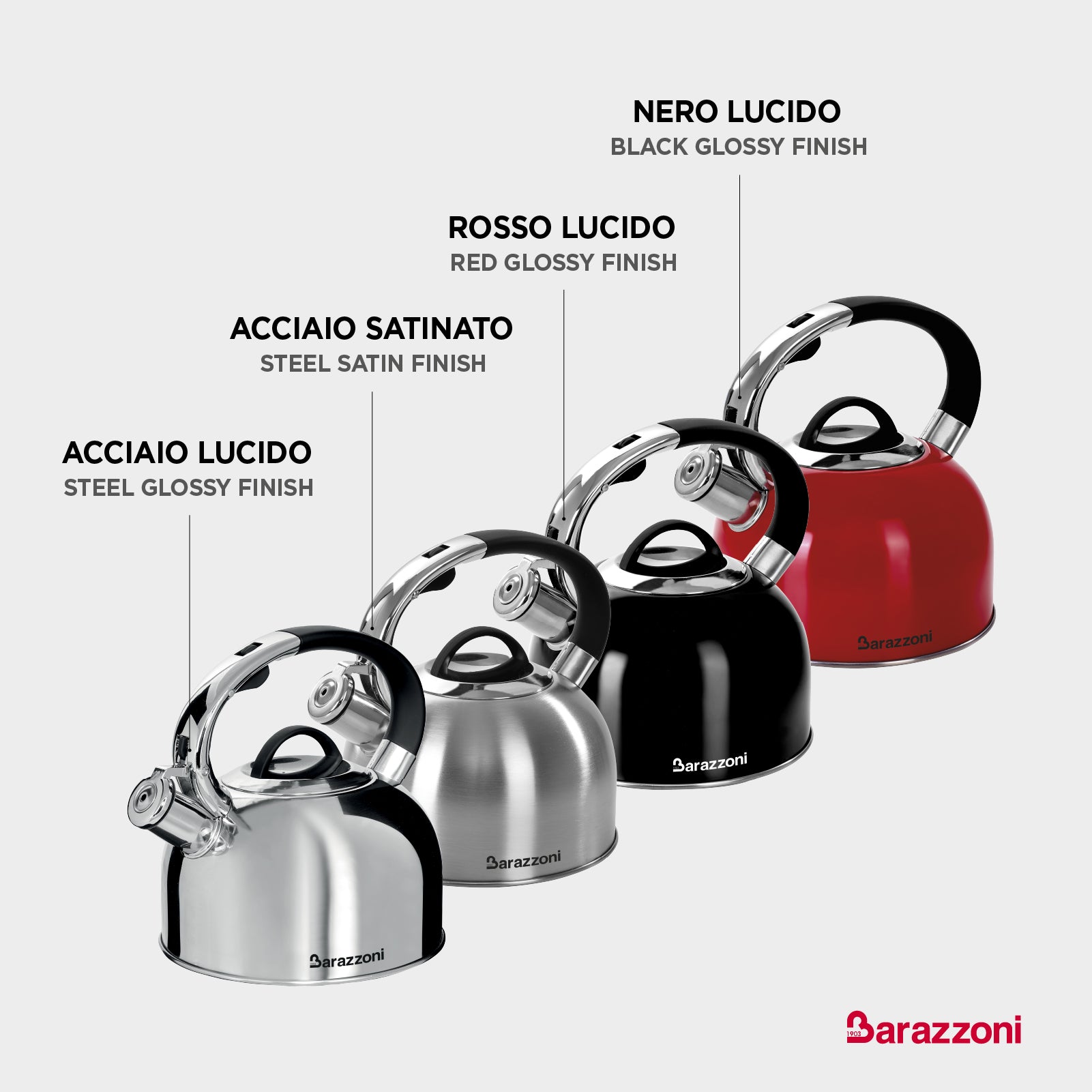 Bollitore rosso lucido