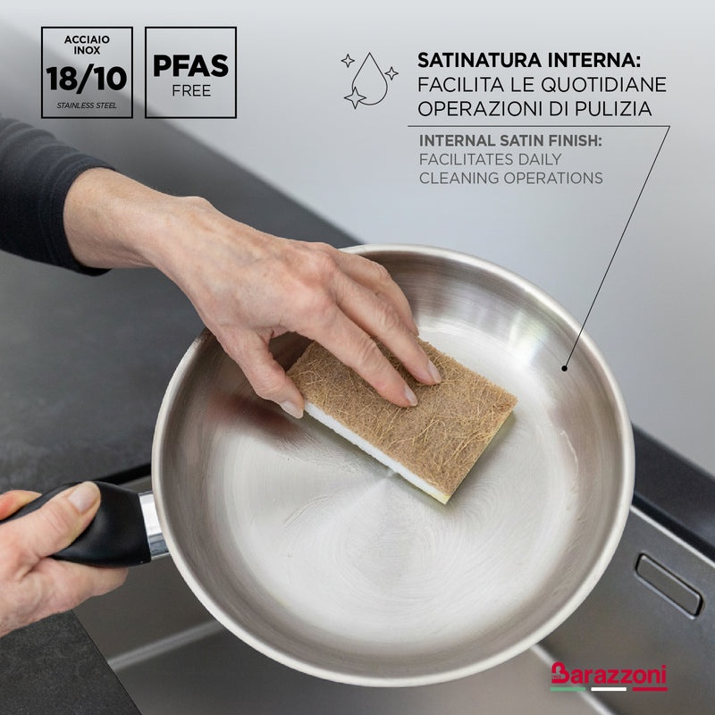 Tris acciaio inox - set 3 padelle cm 20/24/28