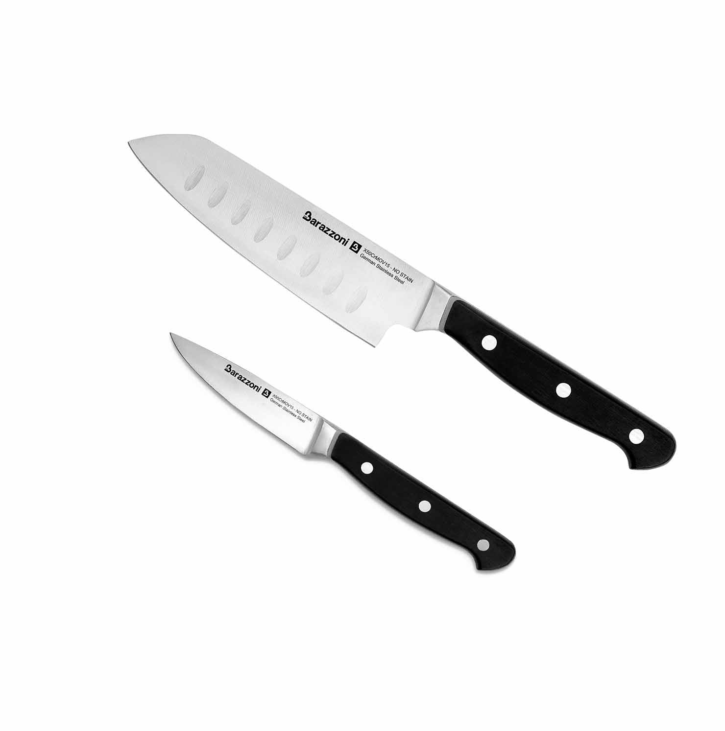 Stainless steel - santoku knife set + paring knife