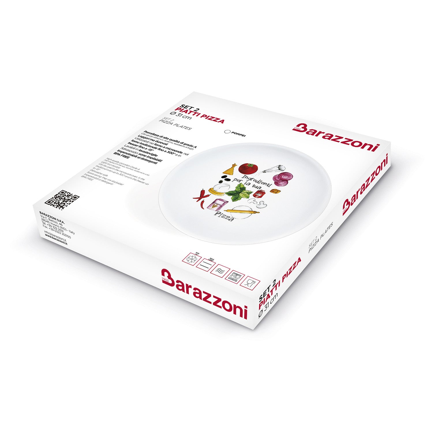 Ercolano - set of 2 pizza plates