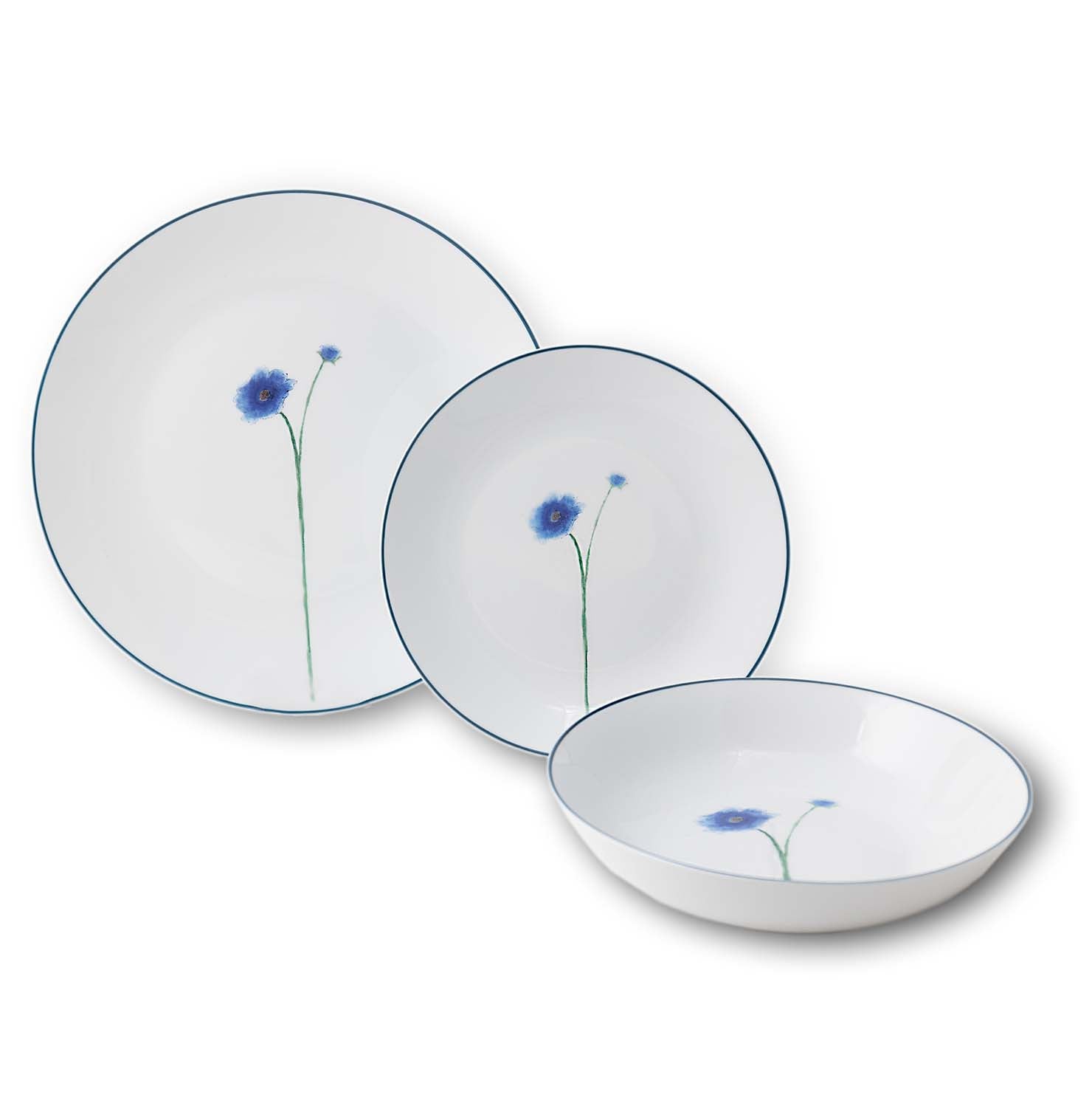 Flower Field Violetta - set of 3 plates