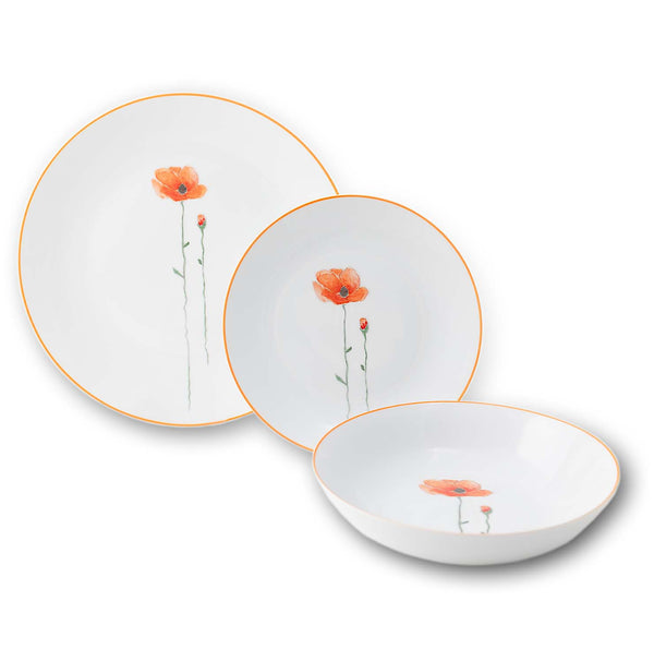 Flower Field Papavero - set 3 piatti