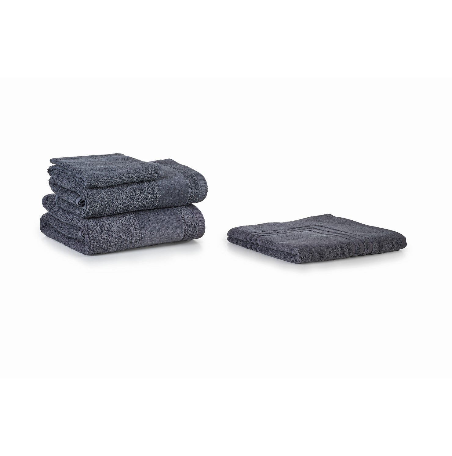 Double Twist - anthracite guest towel