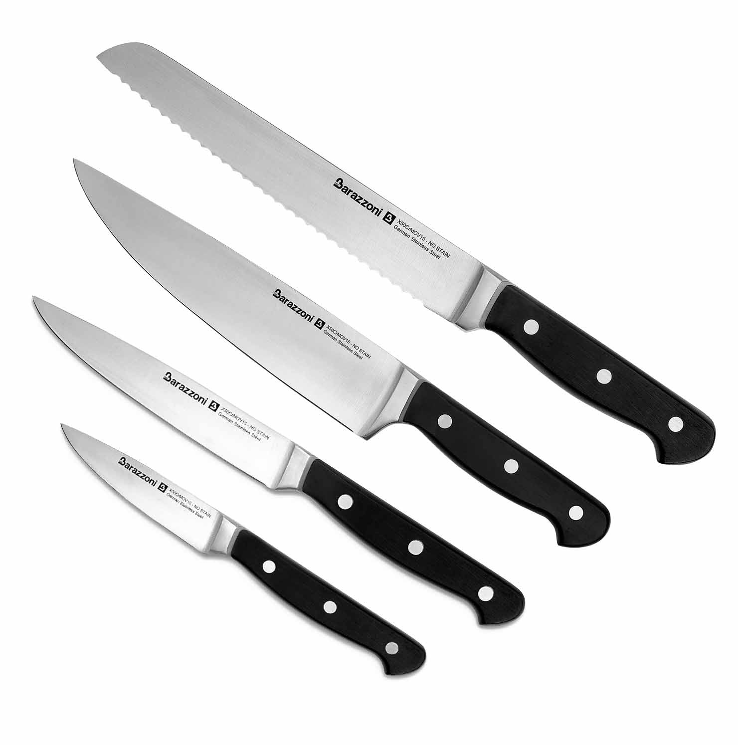Stainless steel - Knife block + 4 knives