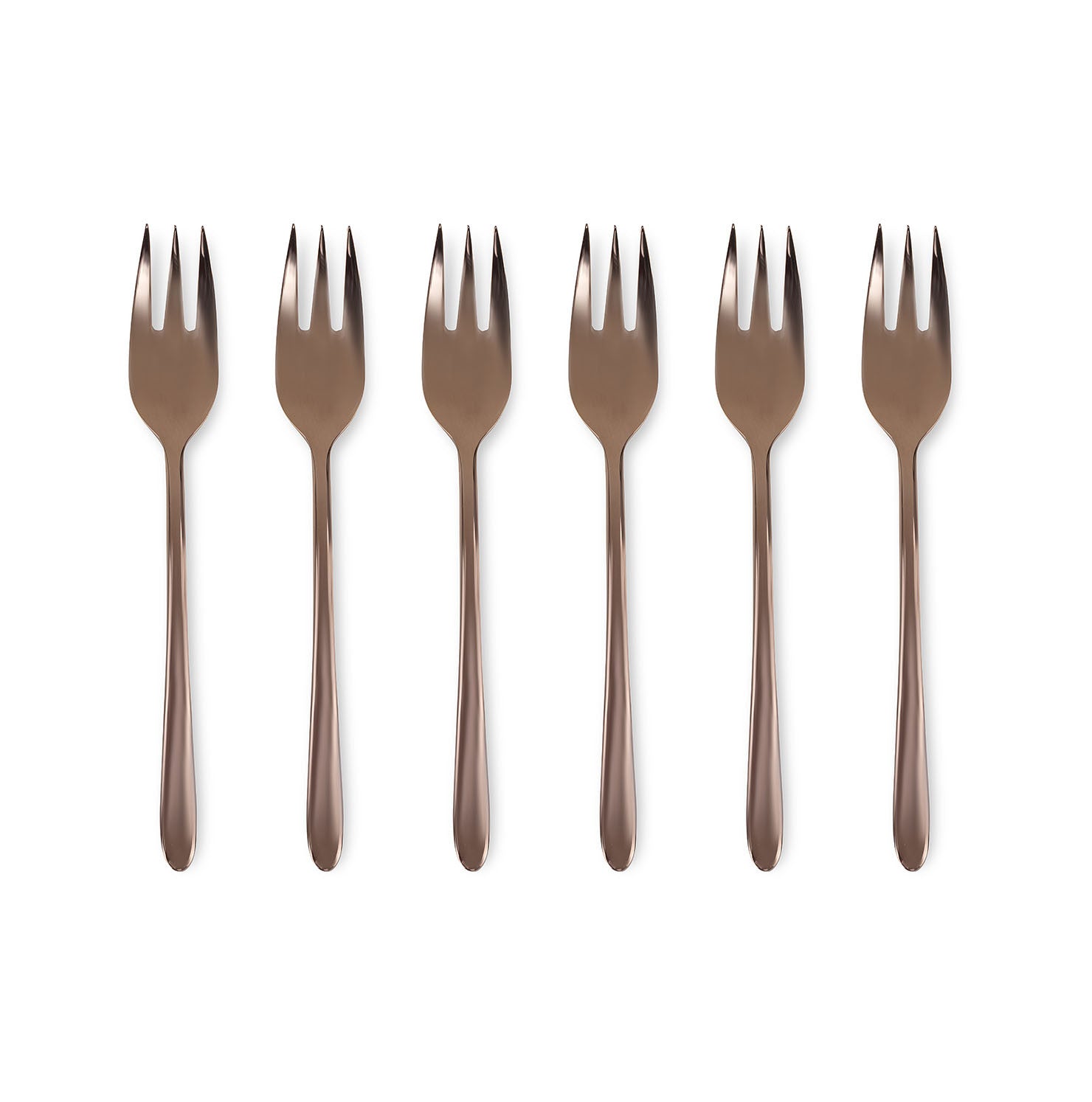 Polished Bronze Malachite - Set of 6 Dessert Forks