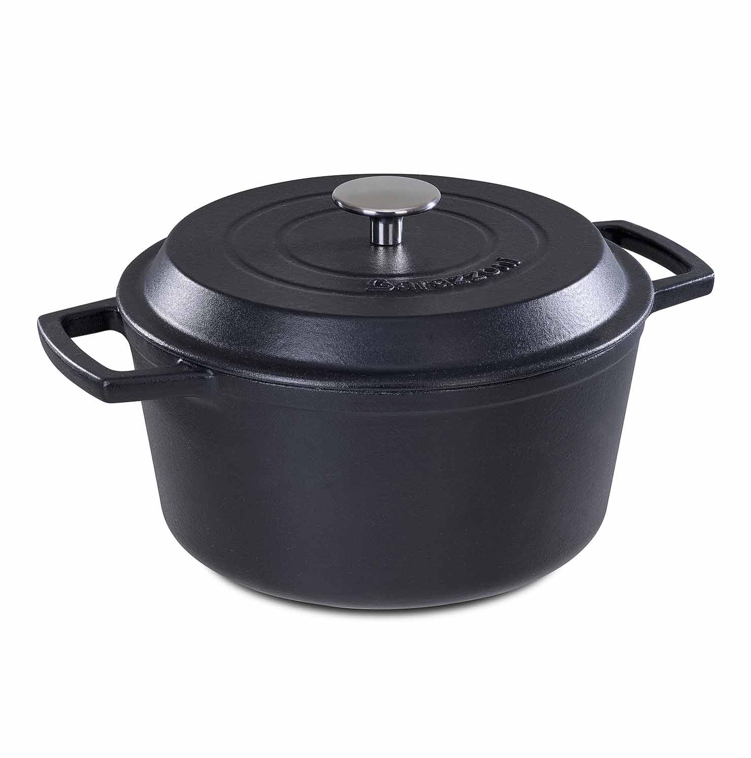 Casserole with lid - matte black