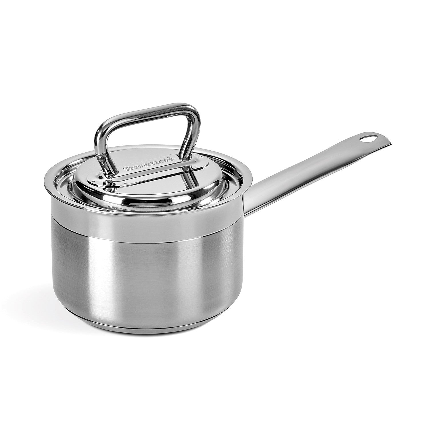Long-handled saucepan with lid
