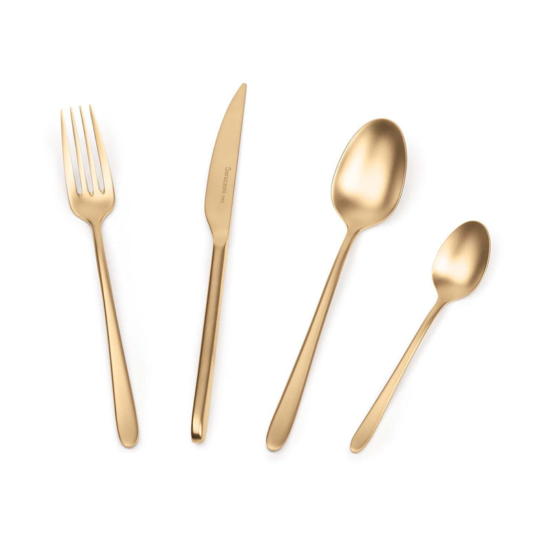 Malachite oro satinato - set posate 24 pezzi