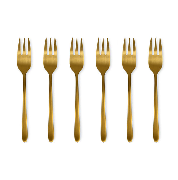 Malachite oro satinato - set 6 forchette dolce