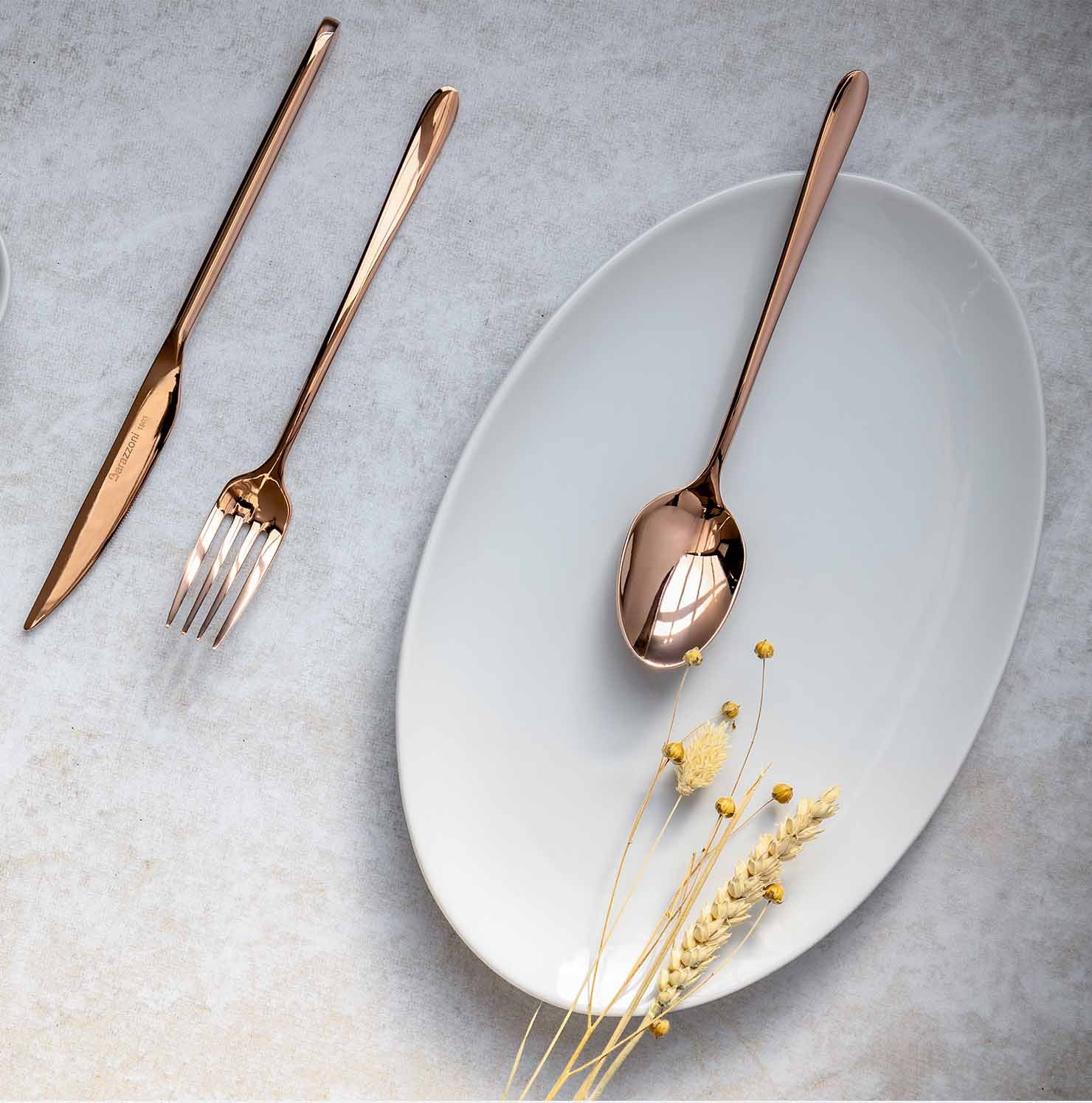 Malachite Polished Bronze - 24-Piece Cutlery Set