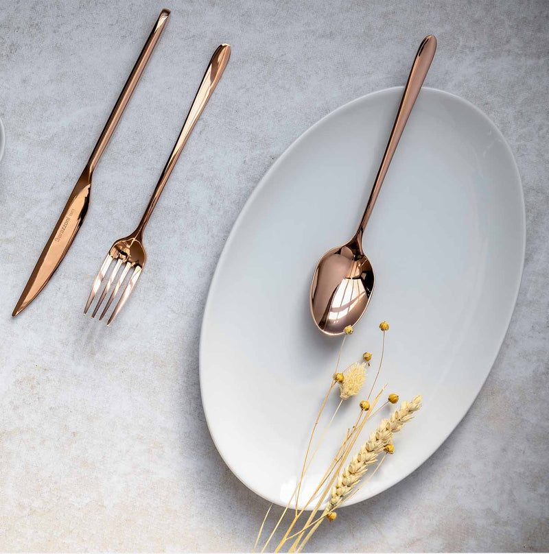 Malachite bronzo lucido - set posate 24 pezzi