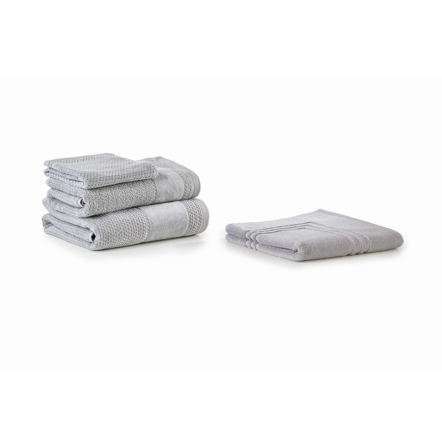 Double Twist - Light Grey Guest Towel