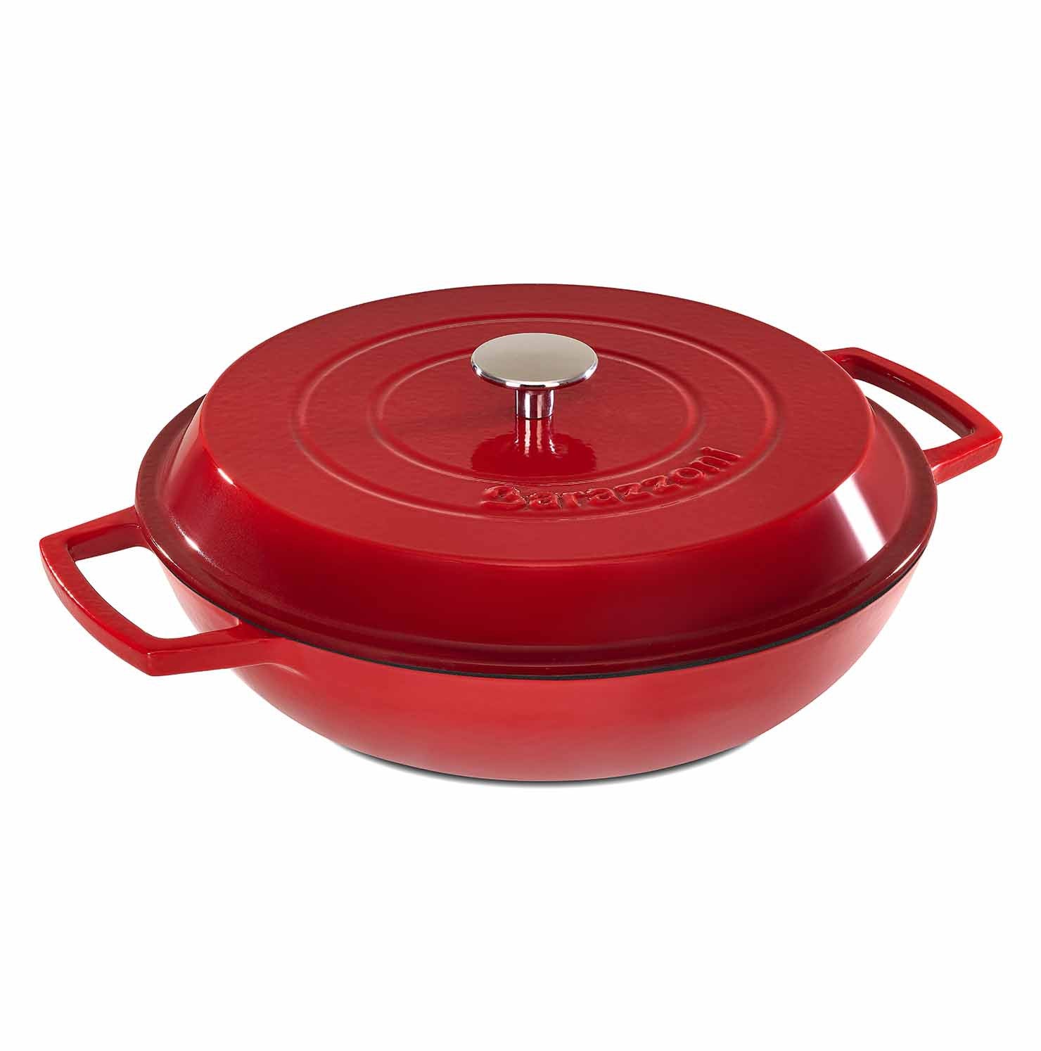 Saucepan with lid - lacquered red