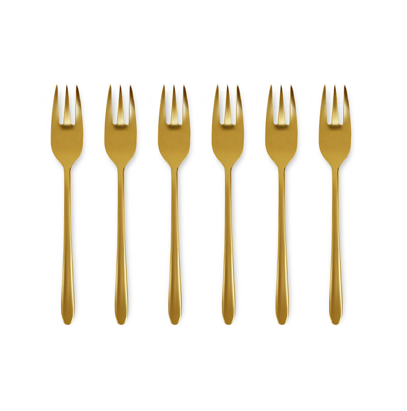 Malachite oro lucido - set 6 forchette dolce