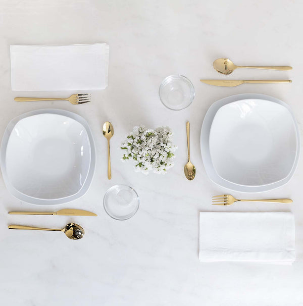 Malachite oro lucido - set posate 24 pezzi