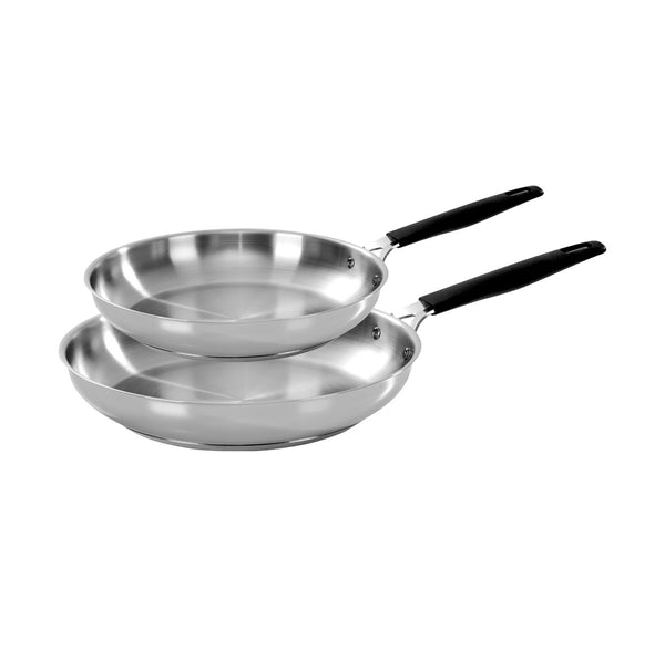 Basic acciaio inox - set 2 padelle cm 20/24