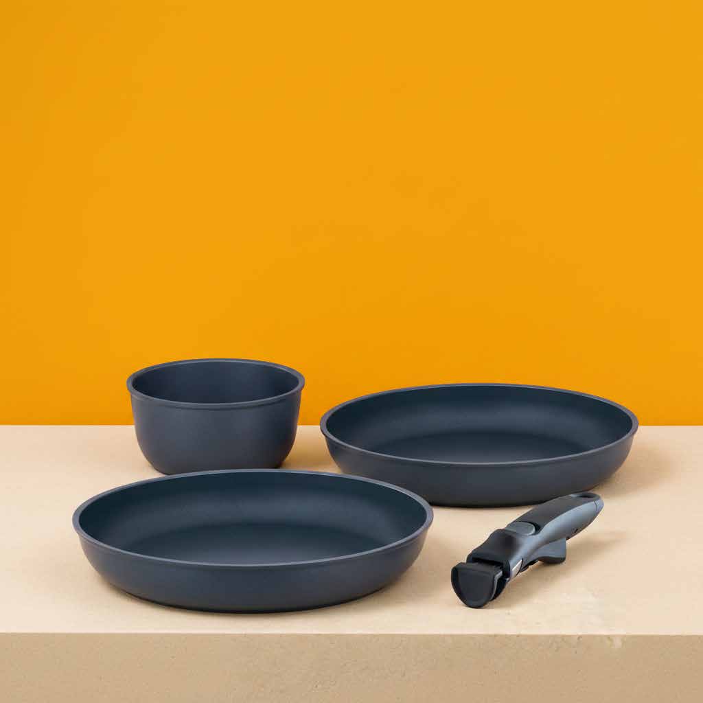 Linea Kéramos Facile con padelle in ceramica e manico staccabile