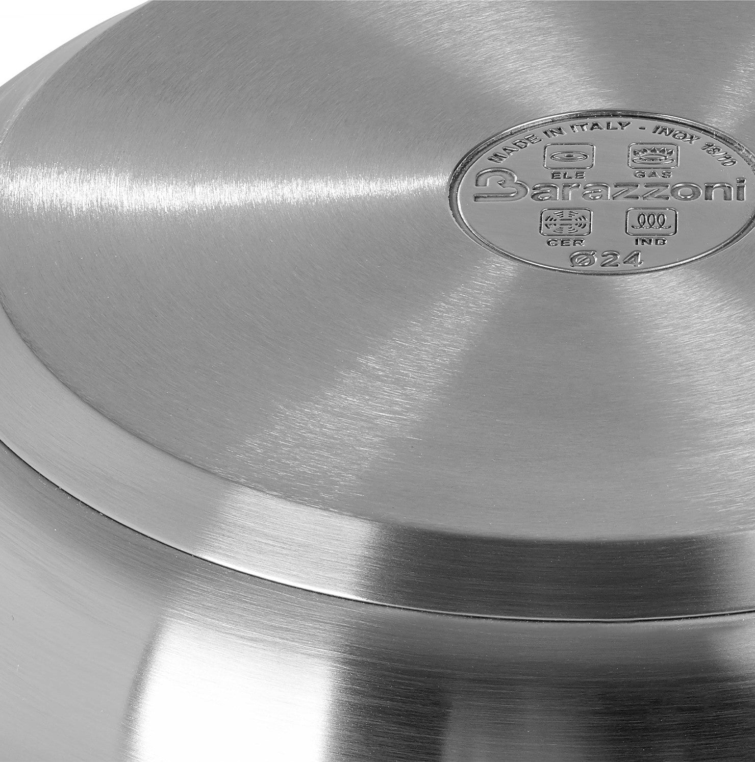 Basic stainless steel - 24 cm frying pan + 28 cm wok set