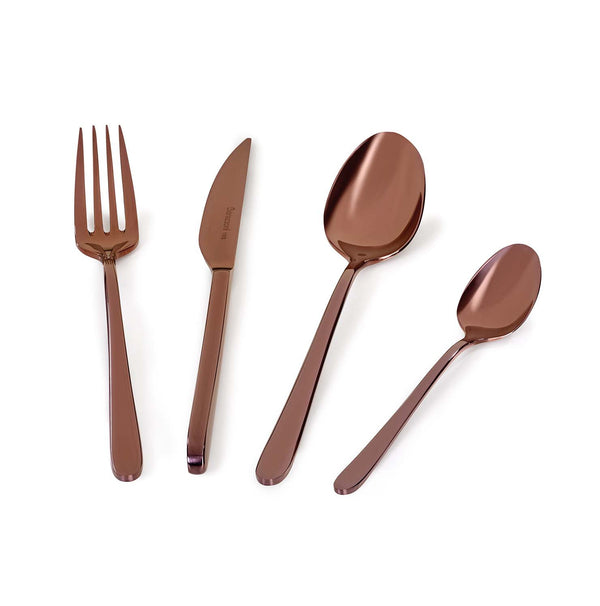 Malachite bronzo lucido - set posate 24 pezzi