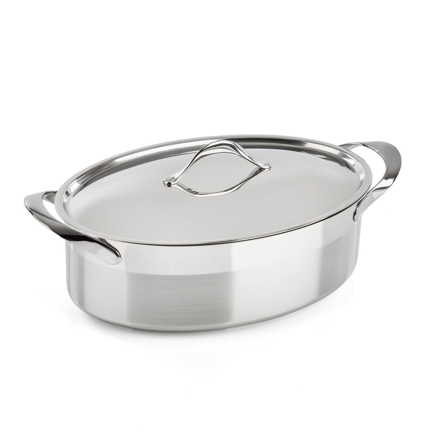 Oval saucepan with lid