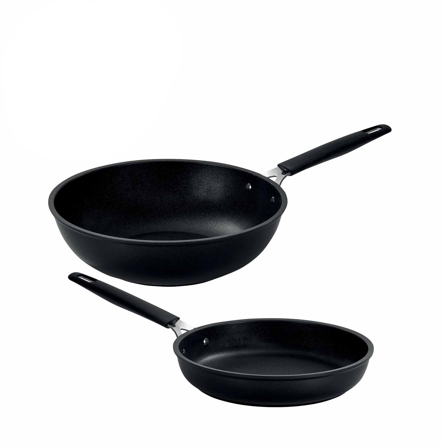 Set antiaderente 2 pezzi - Padella 24 cm + Wok 28 cm