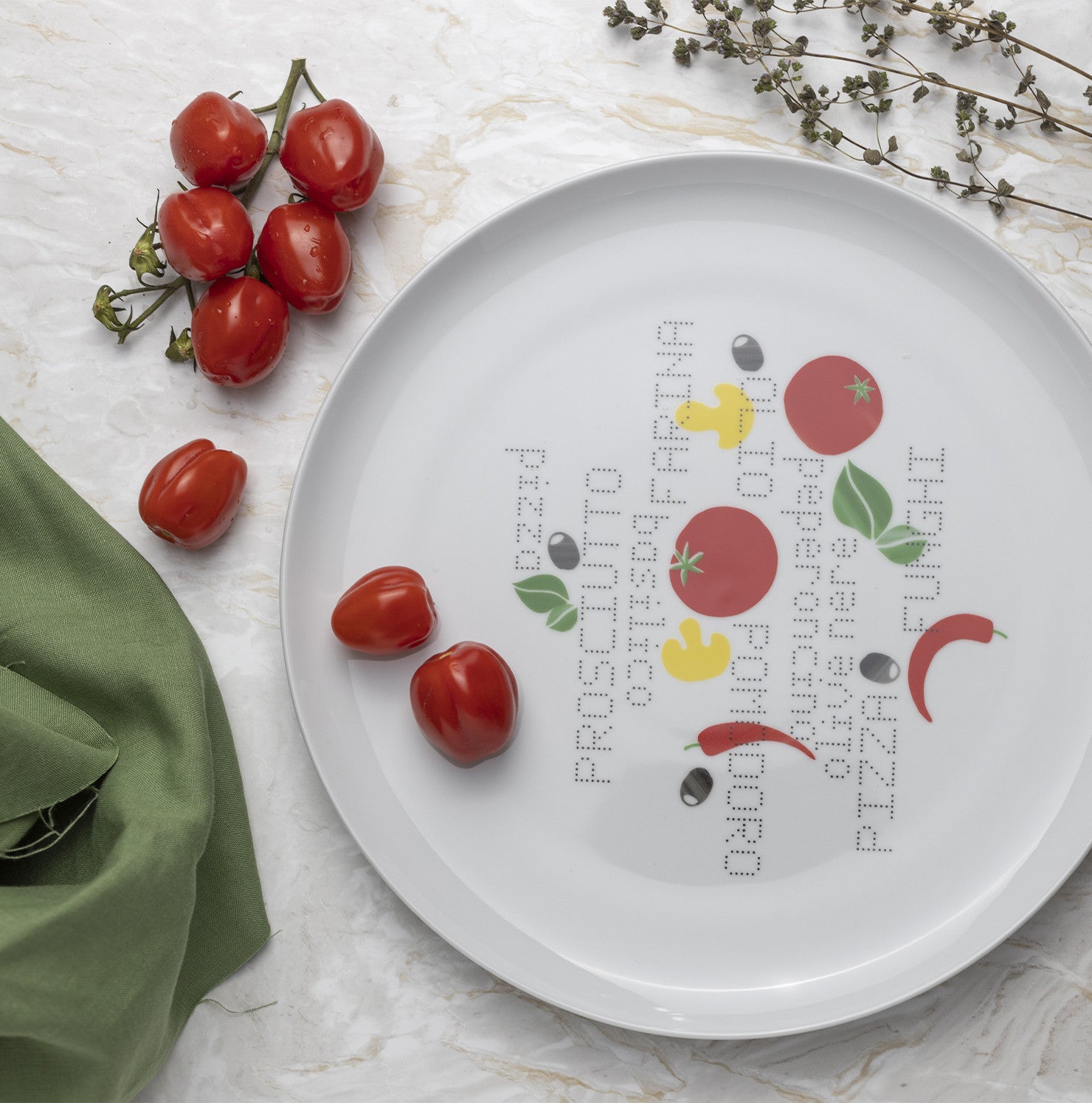 Ercolano - set of 2 pizza plates